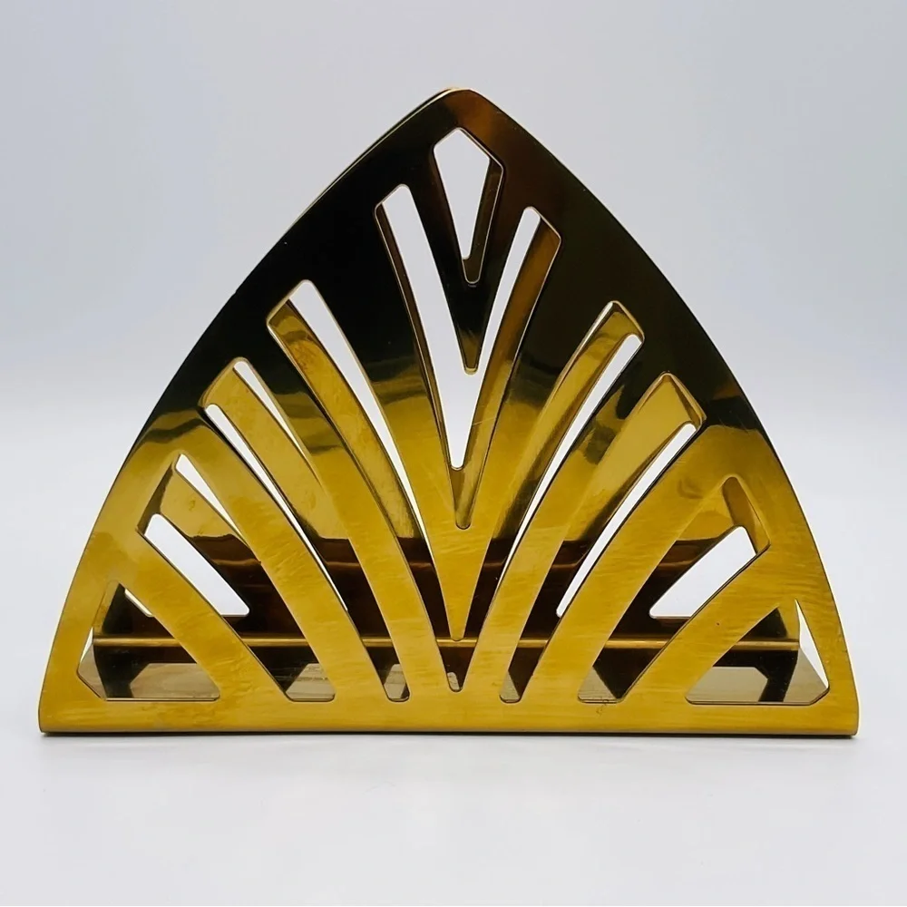 VTG Napkin Holder Ikea Tillstallning Desk Letter Rack Brass Colour Modern Class